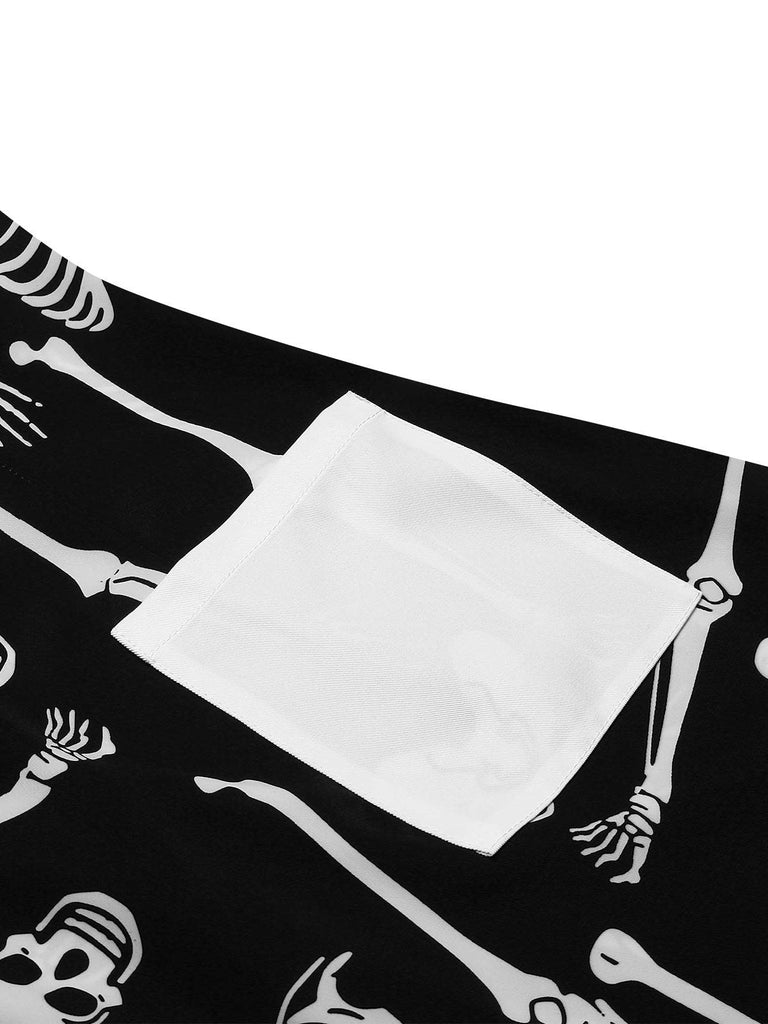 Abito mod a scheletro Halloween con revers nero anni '60