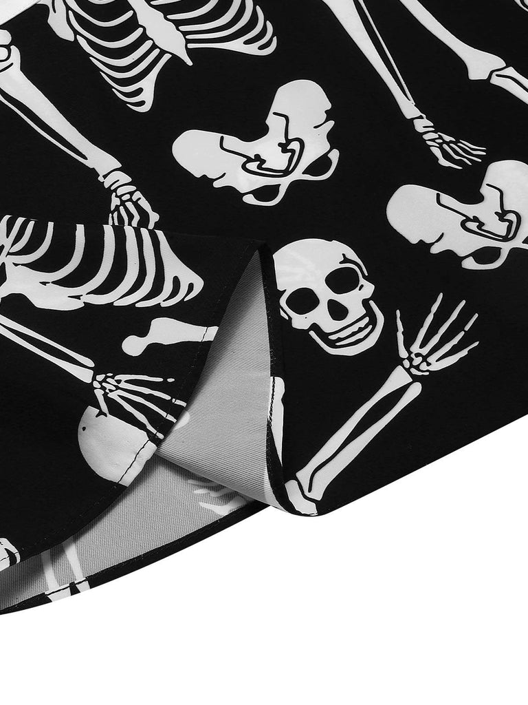 Abito mod a scheletro Halloween con revers nero anni '60
