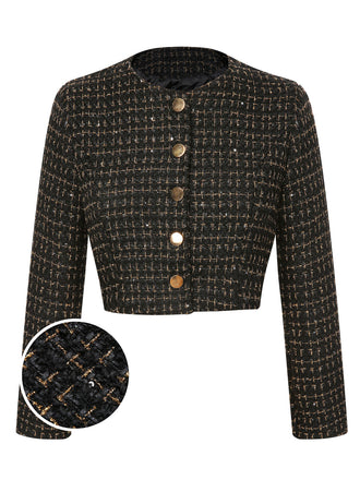 Cappotto corto a maniche lunghe in tweed anni '60