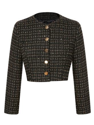 Cappotto corto a maniche lunghe in tweed anni '60