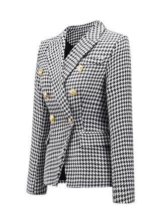 Blazer doppiopetto pied de poule bianco e nero anni '50