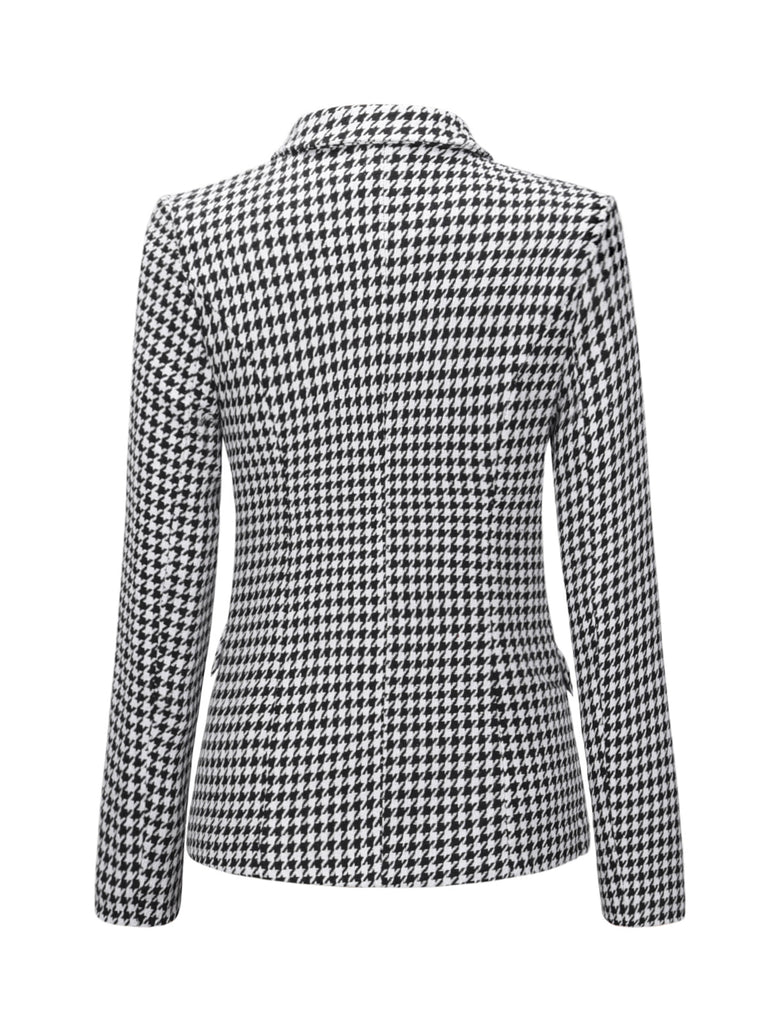 Blazer doppiopetto pied de poule bianco e nero anni '50