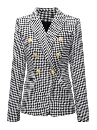 Blazer doppiopetto pied de poule bianco e nero anni '50