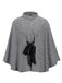 Cappotto motivo pied de poule con lacci nero anni '50