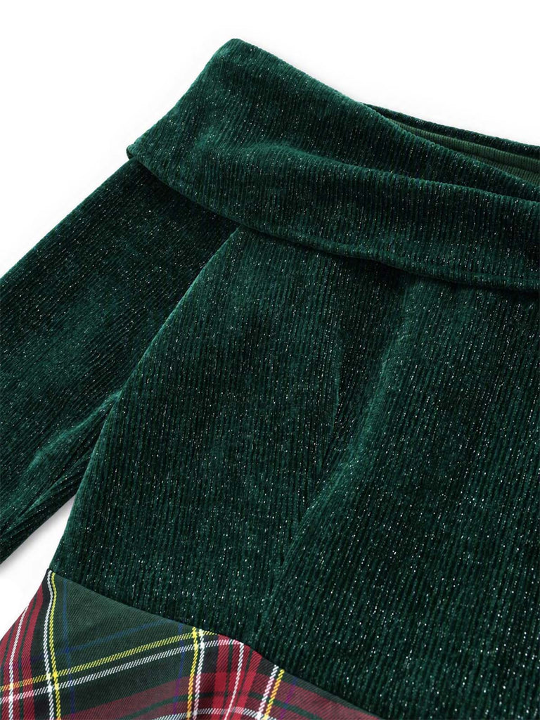 Abito a quadri con spalle scoperte stile natalizio rosso anni '50