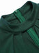 Tuta lunga plaid scollo a buco della serratura verde anni '30