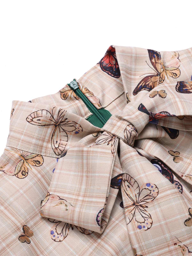 [Prevendita] Tuta lunga con farfalla e plaid verde anni '30