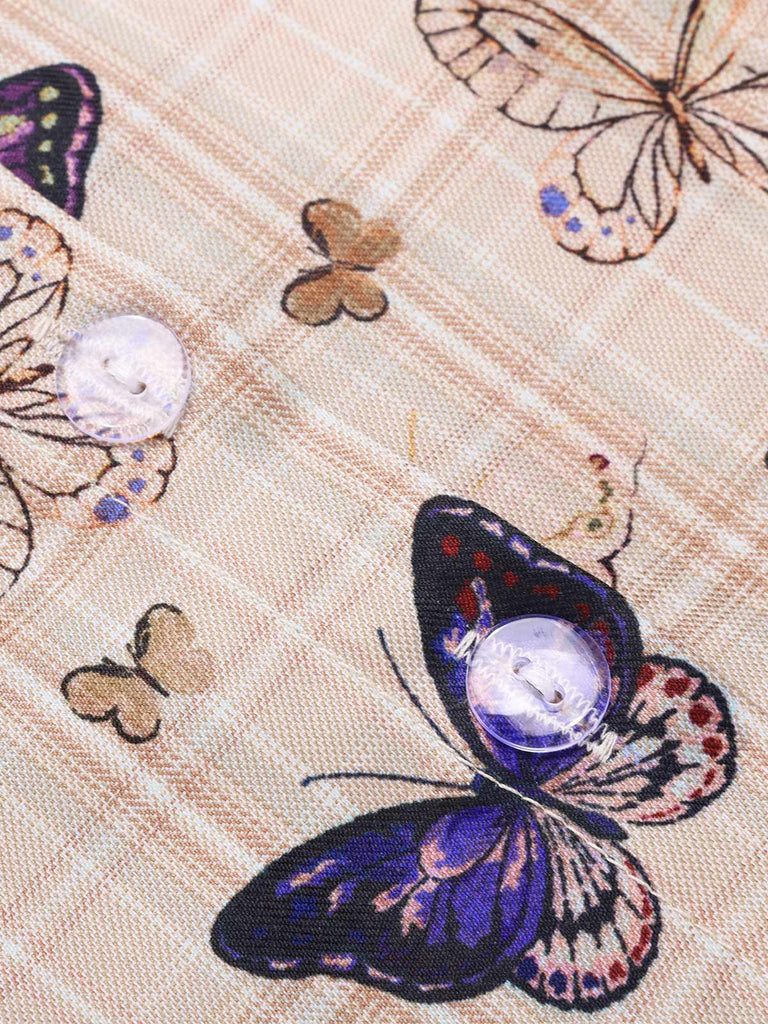 [Prevendita] Tuta lunga con farfalla e plaid verde anni '30