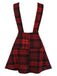 Gonna con bretelle a quadri rosso anni '80