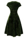 Abito in velluto perla scollo a V profondo verde anni '40