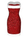 Abito senza spalline con paillettes rosso anni '60