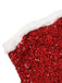 Abito senza spalline con paillettes rosso anni '60