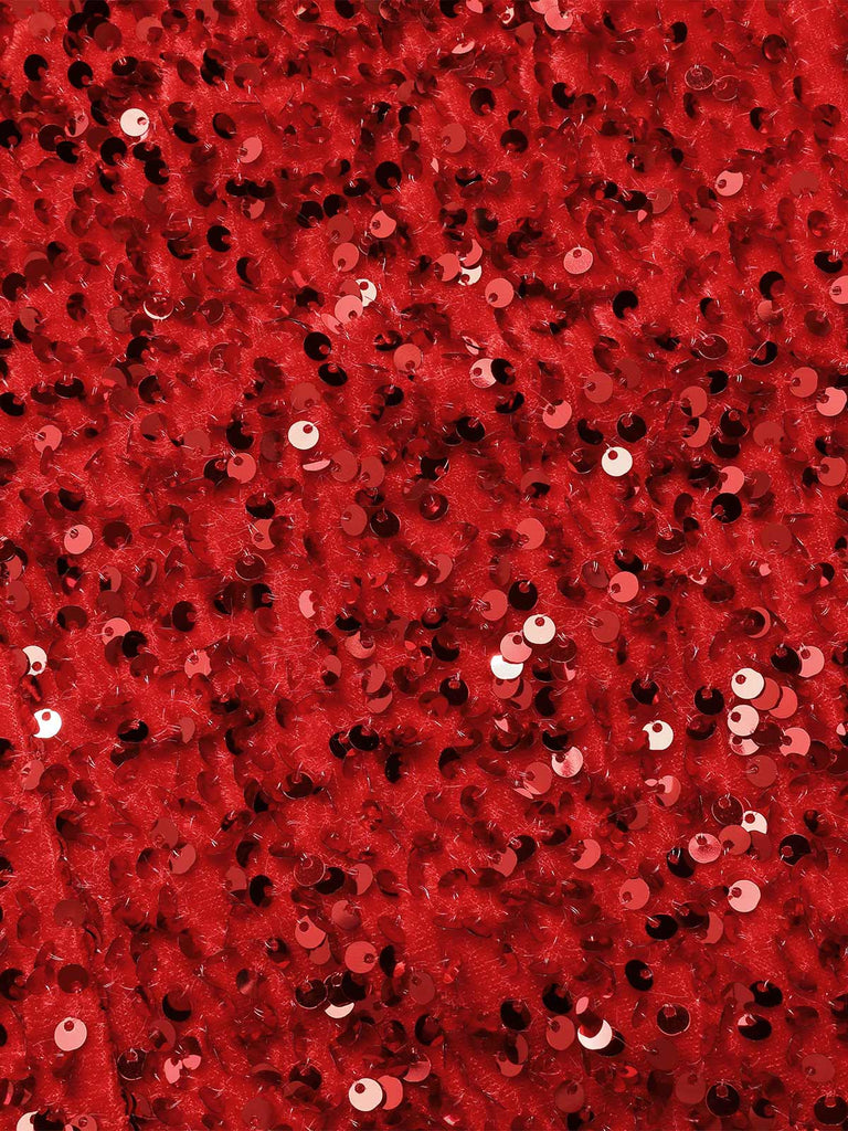 Abito senza spalline con paillettes rosso anni '60