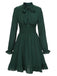 Abito con fiocco testurizzato verde anni '40