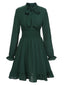 Abito con fiocco testurizzato verde anni '40