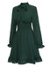 Abito con fiocco testurizzato verde anni '40