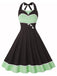 Abito a pois a contrasto con scollo all'americana anni '50