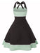 Abito a pois a contrasto con scollo all'americana anni '50