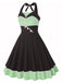 Abito a pois a contrasto con scollo all'americana anni '50
