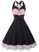 Abito a pois a contrasto con scollo all'americana anni '50
