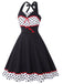 Abito a pois a contrasto con scollo all'americana anni '50