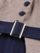 Abito pied de poule  con cintura patchwork blu scuro anni '50