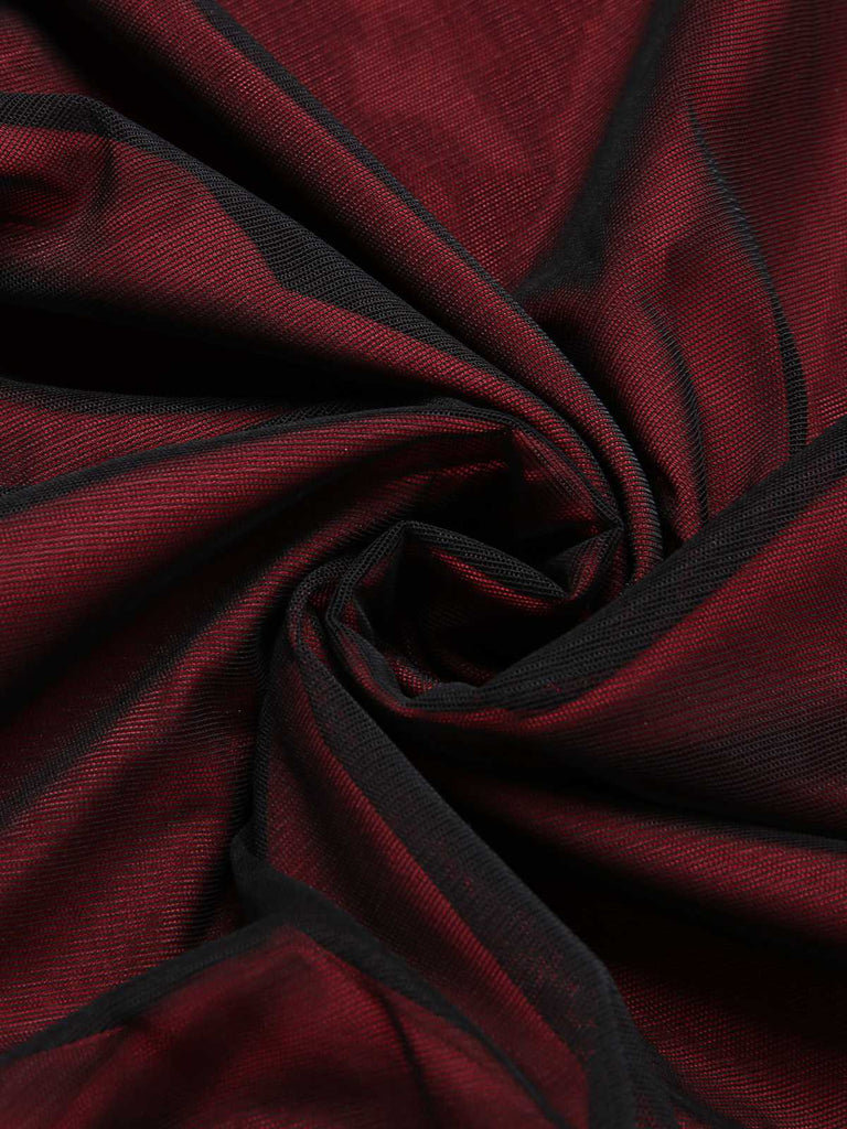 Abito in rete a doppio strato spalline sottili bordeaux anni '30
