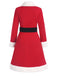 Cappotto doppiopetto con cintura in peluche rosso anni '40
