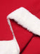 Cappotto doppiopetto con cintura in peluche rosso anni '40