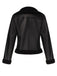 Cappotto in similpelle con revers a tinta unita nero anni '60