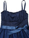 Abito arricciato in maglia sfumata blu anni '50