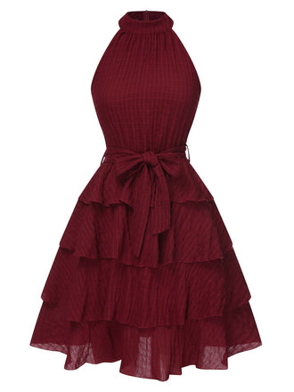 Abito tutù con cintura senza maniche tinta unita anni '50