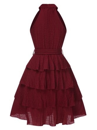 Abito tutù con cintura senza maniche tinta unita anni '50