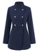 Cappotto doppiopetto con collo alto blu anni '40