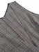 Abito glen plaid con scollo a V profondo grigio anni '40
