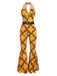 [Prevendita] Tuta lunga con motivo geometrico scollo all'americana giallo anni '70