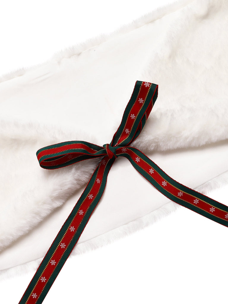 2PCS Abito e scialle di pelliccia con fiocco Natale anni '50