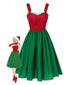 Abito natalizio a pois rosso e verde anni '50