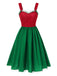 Abito natalizio a pois rosso e verde anni '50