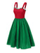 Abito natalizio a pois rosso e verde anni '50