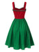 Abito natalizio a pois rosso e verde anni '50