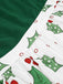 Abito patchwork natalizio con spalle scoperte verde anni '50