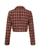 2PCS Cappotto corto con risvolto scozzese e gonna rosso anni '60