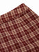 2PCS Cappotto corto con risvolto scozzese e gonna rosso anni '60