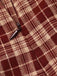 2PCS Cappotto corto con risvolto scozzese e gonna rosso anni '60