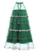 Abito con pompon e albero di Natale verde anni '60