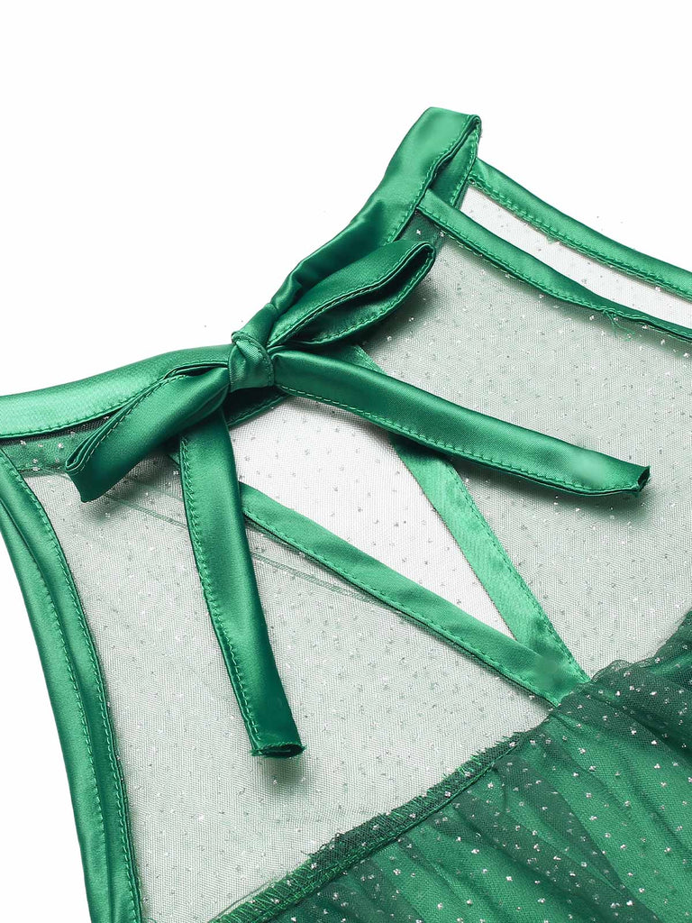 Abito con pompon e albero di Natale verde anni '60