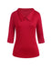 Top rosso a maniche corte con revers anni '40