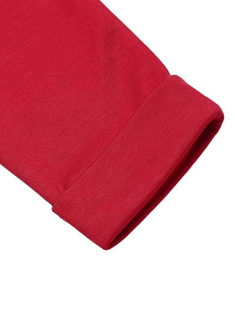 Top rosso a maniche corte con revers anni '40
