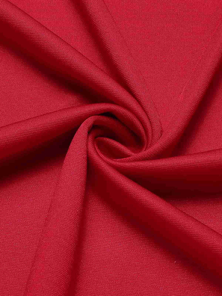 Top rosso a maniche corte con revers anni '40